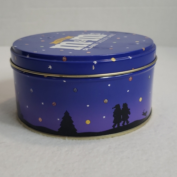 Vintage 1988 M&M's Candy Tin Round Blue Purple - Picture 5 of 9